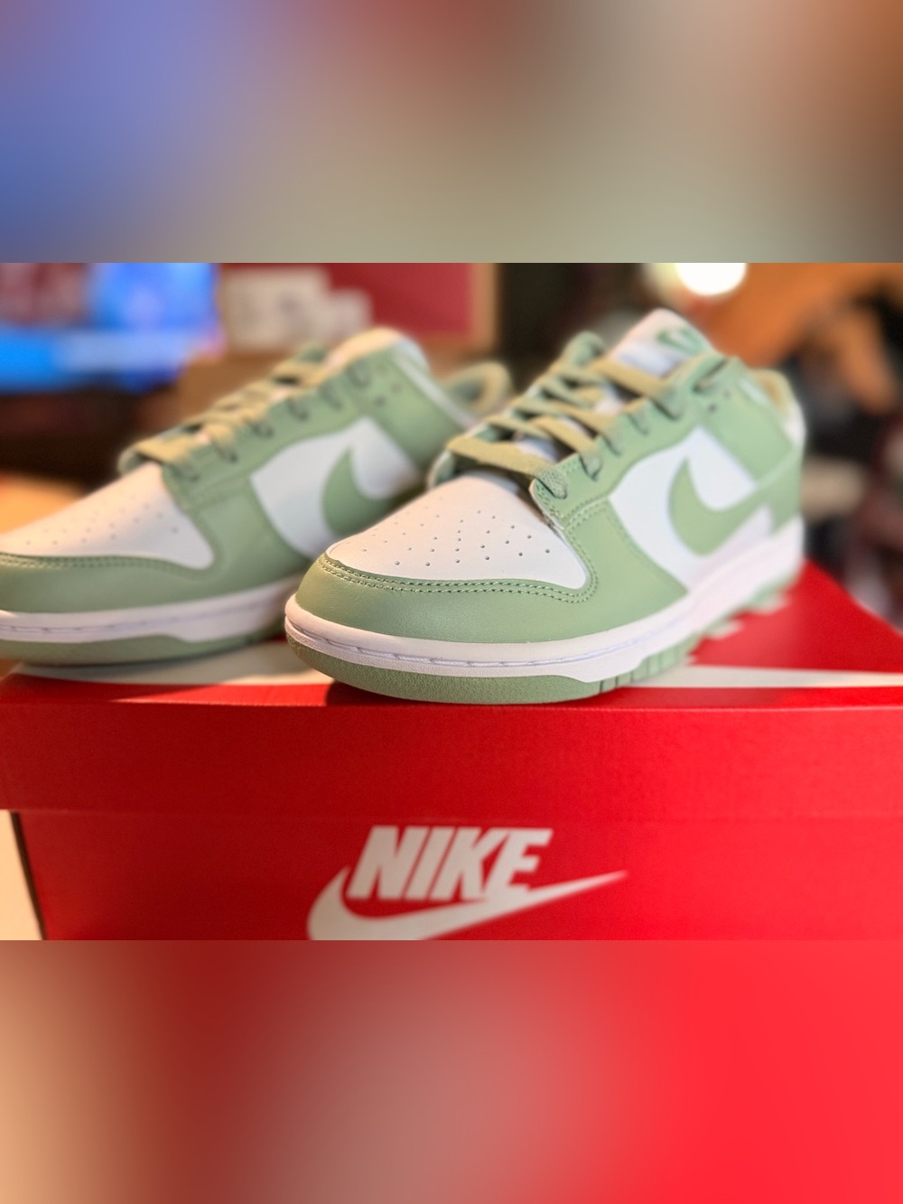 Nike dunk Low-Top Sneakers in Mint and White